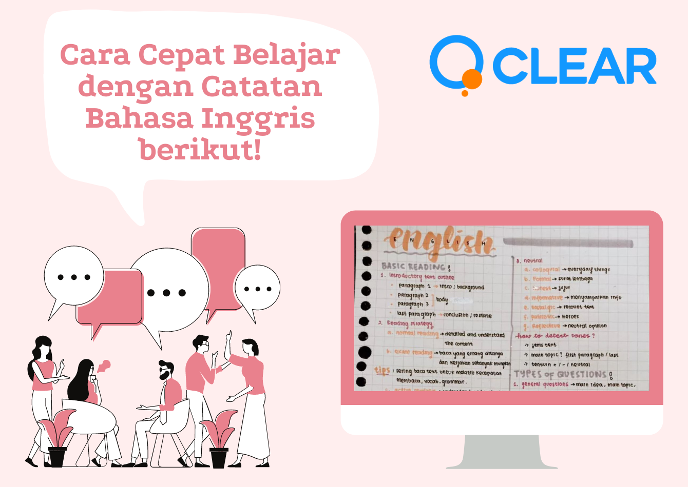 Cara Cepat Belajar dengan Catatan Bahasa Inggris berikut! - Clear